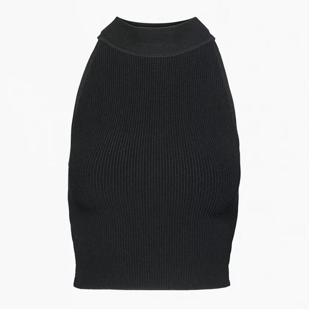 Aritzia Babaton Sculpt Knit Mockneck Halter Top